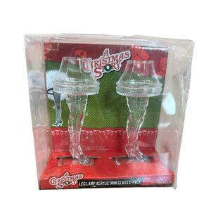 A Christmas Story Mini Leg Lamp Shot Glasses 1.39 oz Acrylic 2 Pack Clear